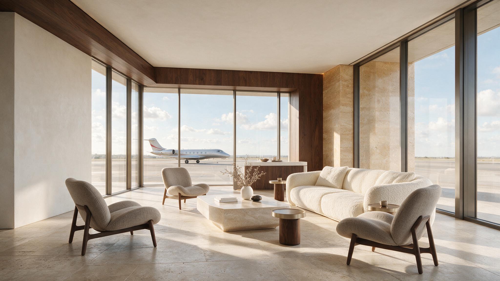 Salon d’hospitalité premium ouvert sur l’aviation privée